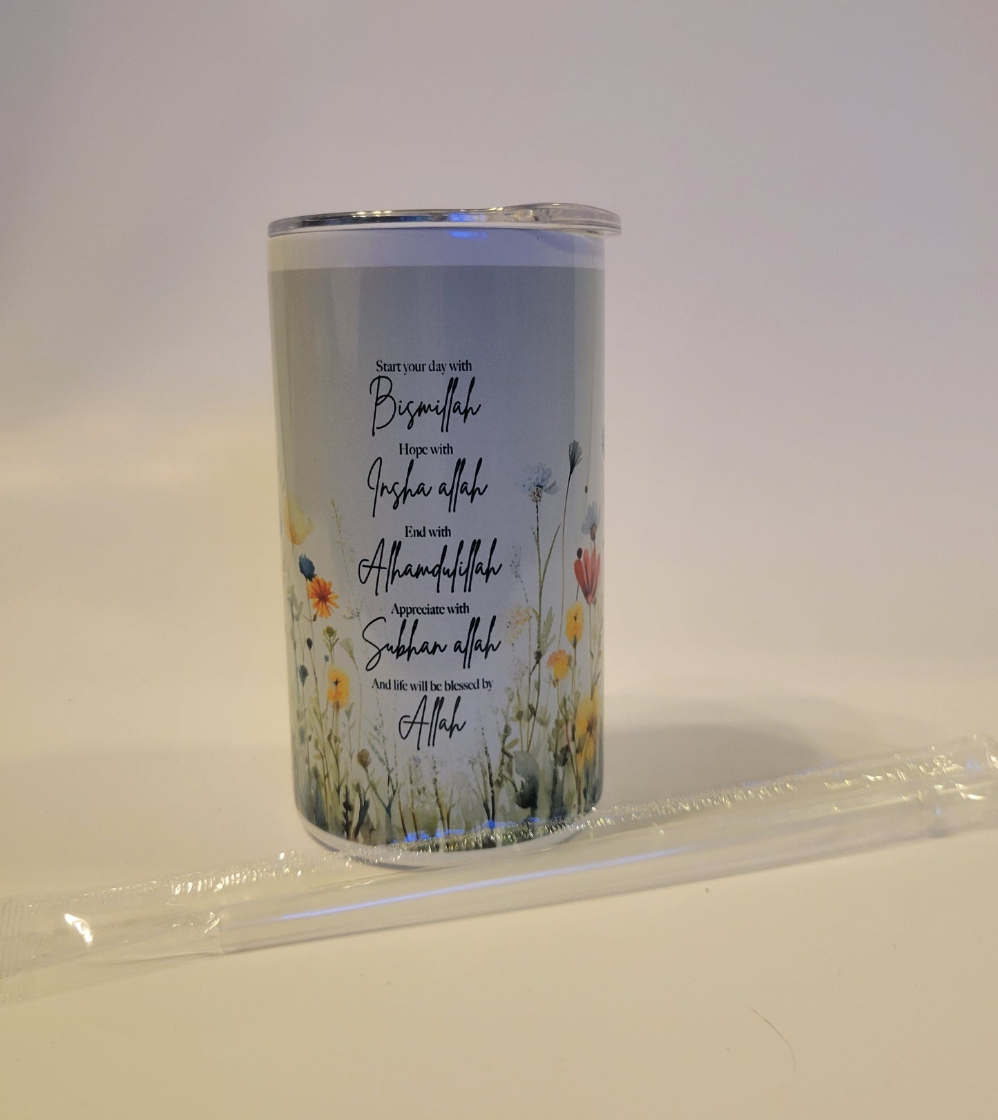Start with Bismillah Floral 12oz Skinny Tumbler