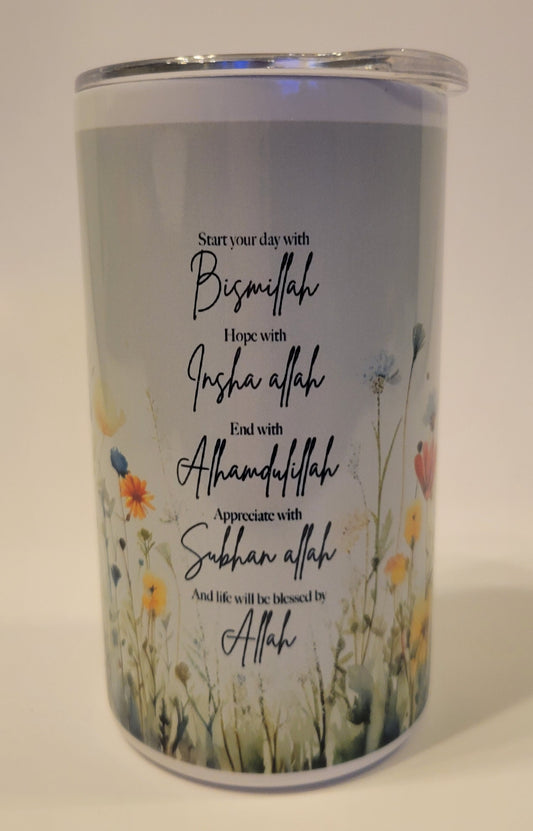 Start with Bismillah Floral 12oz Skinny Tumbler