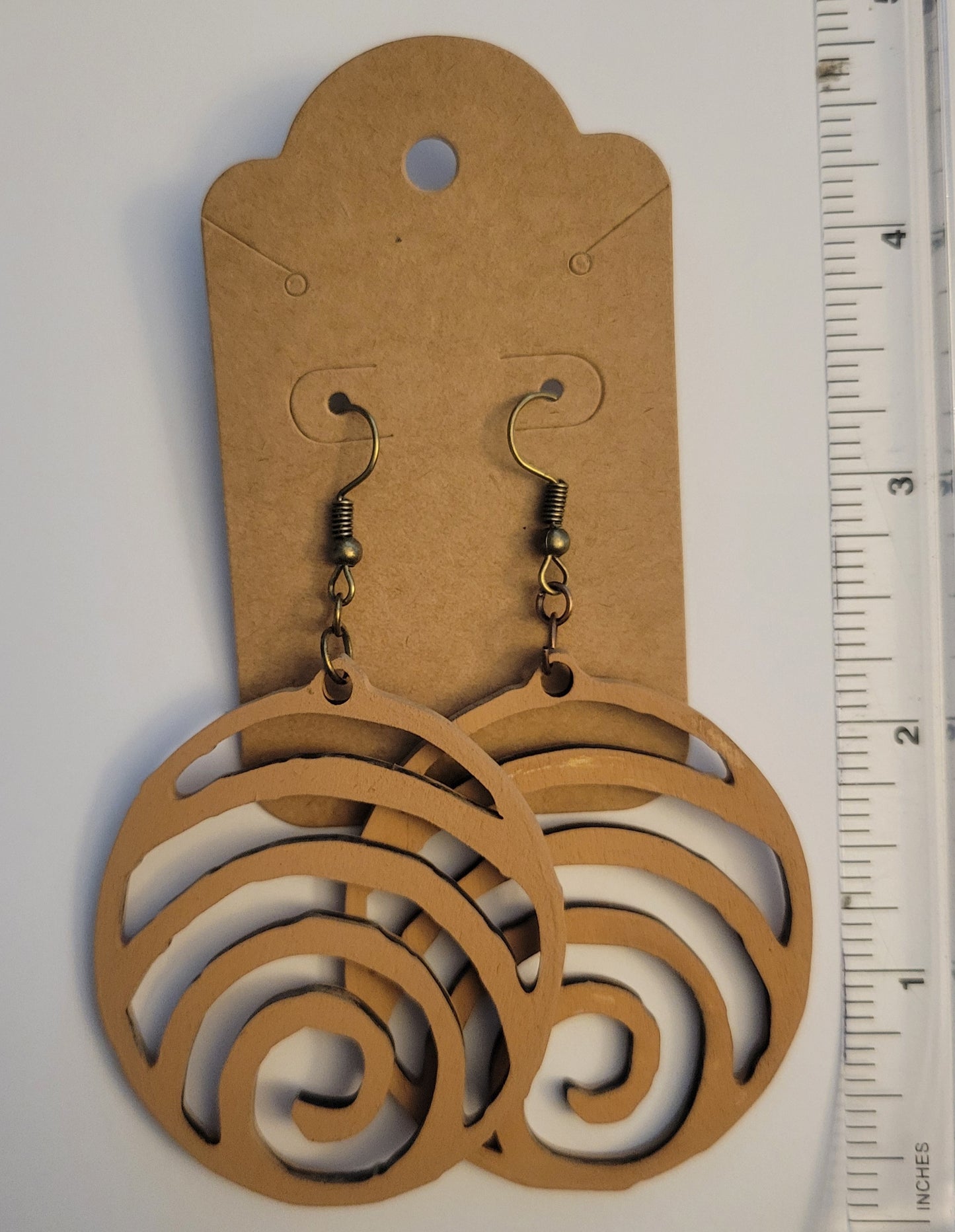 Wooden Spiral Earrings